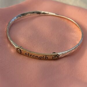 Silver plated bracelet with gold accent